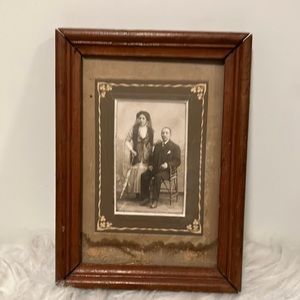 Antique photograph Fotografia Suiza La Torre & Cia in Lima Peru wood frame 5”x7”